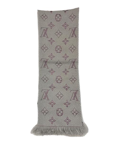 LOUIS VUITTON（ルイ ヴィトン）LOUIS VUITTON (ルイ ヴィトン) エシャルプ・ロゴマニア グレー×パープルの古着・服飾アイテム
