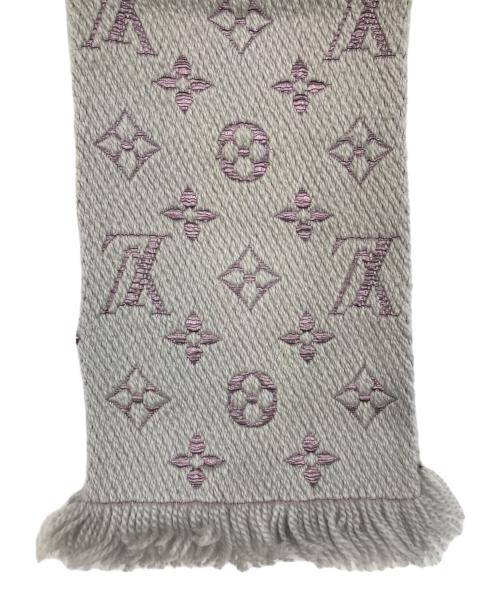 LOUIS VUITTON（ルイ ヴィトン）LOUIS VUITTON (ルイ ヴィトン) エシャルプ・ロゴマニア グレー×パープルの古着・服飾アイテム