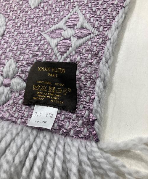 LOUIS VUITTON（ルイ ヴィトン）LOUIS VUITTON (ルイ ヴィトン) エシャルプ・ロゴマニア グレー×パープルの古着・服飾アイテム