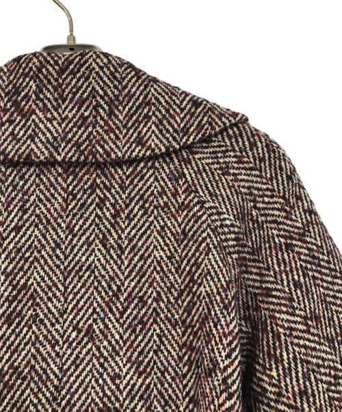COLUMN（コラム）COLUMN (コラム) ループヘリンボーンショールカラーコート パープル サイズ:36の古着・服飾アイテム