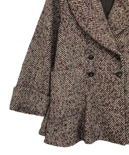 COLUMN（コラム）COLUMN (コラム) ループヘリンボーンショールカラーコート パープル サイズ:36の古着・服飾アイテム