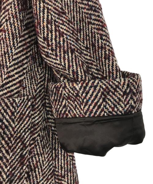COLUMN（コラム）COLUMN (コラム) ループヘリンボーンショールカラーコート パープル サイズ:36の古着・服飾アイテム