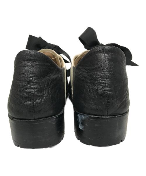 Yohji Yamamoto pour homme（ヨウジヤマモト プールオム）Yohji Yamamoto pour homme (ヨウジヤマモト プールオム) HIROMU TAKAHARA (ヒロムタカハラ) レースアップナイフシューズ ブラック×ホワイト サイズ:5の古着・服飾アイテム