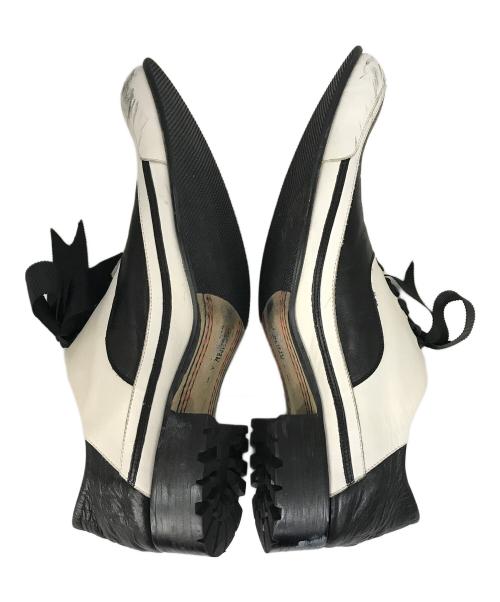 Yohji Yamamoto pour homme（ヨウジヤマモト プールオム）Yohji Yamamoto pour homme (ヨウジヤマモト プールオム) HIROMU TAKAHARA (ヒロムタカハラ) レースアップナイフシューズ ブラック×ホワイト サイズ:5の古着・服飾アイテム