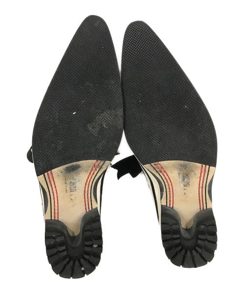 Yohji Yamamoto pour homme（ヨウジヤマモト プールオム）Yohji Yamamoto pour homme (ヨウジヤマモト プールオム) HIROMU TAKAHARA (ヒロムタカハラ) レースアップナイフシューズ ブラック×ホワイト サイズ:5の古着・服飾アイテム