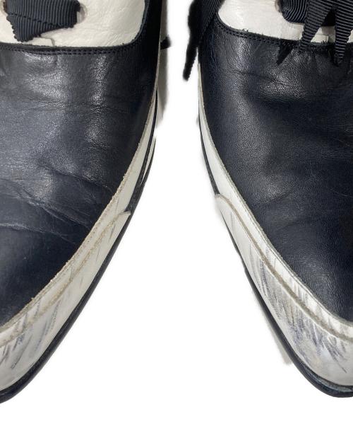 Yohji Yamamoto pour homme（ヨウジヤマモト プールオム）Yohji Yamamoto pour homme (ヨウジヤマモト プールオム) HIROMU TAKAHARA (ヒロムタカハラ) レースアップナイフシューズ ブラック×ホワイト サイズ:5の古着・服飾アイテム