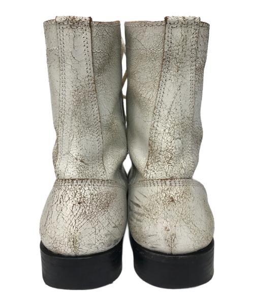 JUNYA WATANABE MAN（ジュンヤワタナベマン）JUNYA WATANABE MAN (ジュンヤワタナベマン) クラック加工レースアップブーツ ホワイト サイズ:27の古着・服飾アイテム