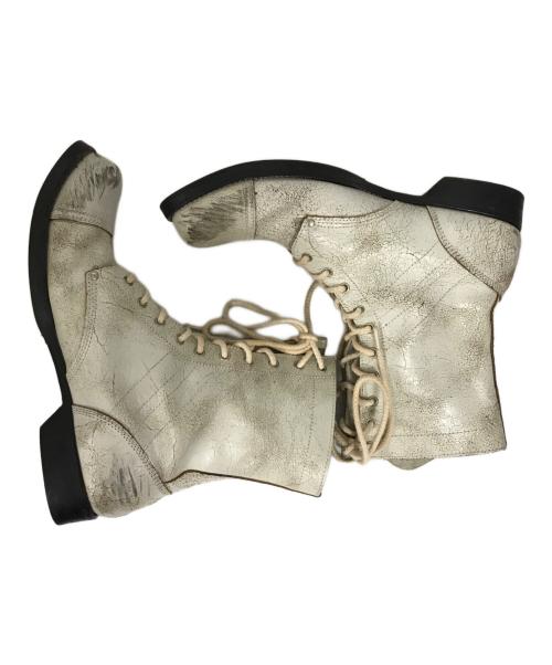 JUNYA WATANABE MAN（ジュンヤワタナベマン）JUNYA WATANABE MAN (ジュンヤワタナベマン) クラック加工レースアップブーツ ホワイト サイズ:27の古着・服飾アイテム