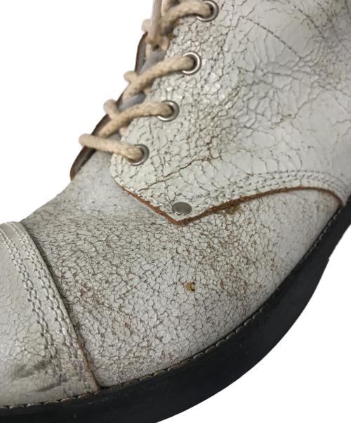 JUNYA WATANABE MAN（ジュンヤワタナベマン）JUNYA WATANABE MAN (ジュンヤワタナベマン) クラック加工レースアップブーツ ホワイト サイズ:27の古着・服飾アイテム