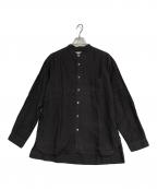 nestrobe confectネストローブ コンフェクト）の古着「リネンバンドカラーシャツ」｜ブラウン