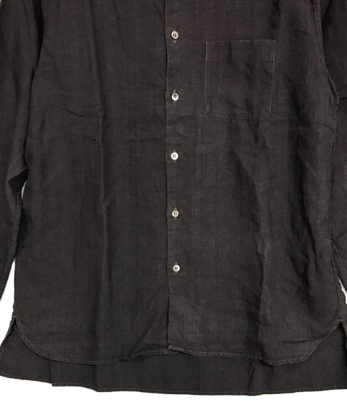nestrobe confect（ネストローブ コンフェクト）nestrobe confect (ネストローブ コンフェクト) リネンバンドカラーシャツ ブラウン サイズ:4の古着・服飾アイテム