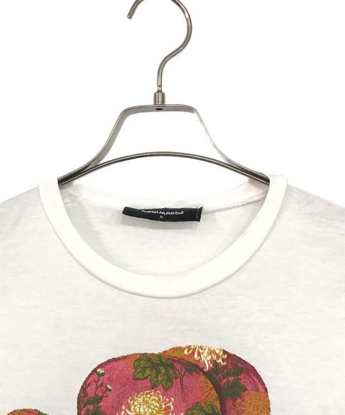 DSQUARED2（ディースクエアード）DSQUARED2 (ディースクエアード) プリントTシャツ ホワイト サイズ:Sの古着・服飾アイテム