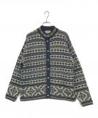 L.L.Beanエルエルビーン）の古着「ヴィンテージ総柄カーディガン」｜ブルー