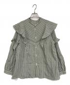 JOURNAL STANDARDジャーナルスタンダード）の古着「ショルダーフリルブラウス」｜グリーン