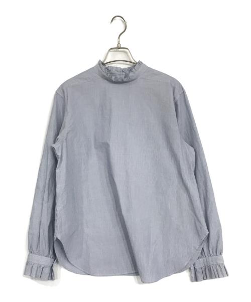 GALERIE VIE（ギャルリーヴィー）GALERIE VIE (ギャルリーヴィー) コットン カットオフフリルブラウス ブルー サイズ:Fの古着・服飾アイテム