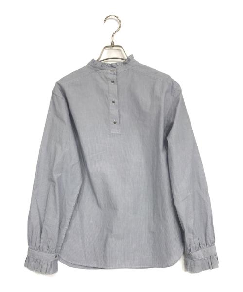 GALERIE VIE（ギャルリーヴィー）GALERIE VIE (ギャルリーヴィー) コットン カットオフフリルブラウス ブルー サイズ:Fの古着・服飾アイテム