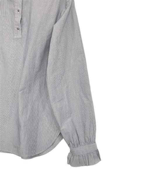 GALERIE VIE（ギャルリーヴィー）GALERIE VIE (ギャルリーヴィー) コットン カットオフフリルブラウス ブルー サイズ:Fの古着・服飾アイテム