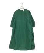 BEAUTY&YOUTHビューティーアンドユース）の古着「タフタ Aラインドレス」｜グリーン
