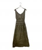 MAISON SPECIALメゾンスペシャル）の古着「マルチファブリックシャーリングワンピース」｜ブラウン