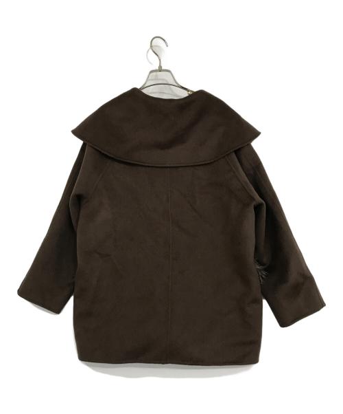 U-BIG（ユービッグ）U-Big (ユービッグ) ウールダブルフェイスショールカラーFOXポケットコート ブラウン サイズ:FREEの古着・服飾アイテム