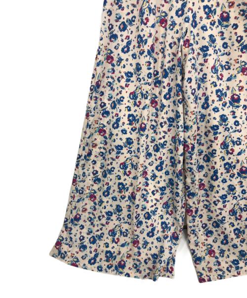 Lily Brown（リリーブラウン）Lily Brown (リリーブラウン) ドット花柄オフショルロンパース ブルー×ピンク サイズ:Sの古着・服飾アイテム