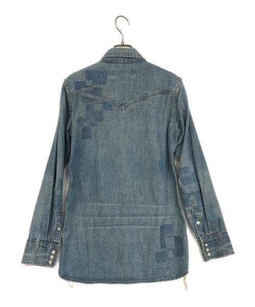 REMI RELIEF（レミレリーフ）REMI RELIEF (レミレリーフ) 加工ウエスタンシャツ ブルー サイズ:Mの古着・服飾アイテム