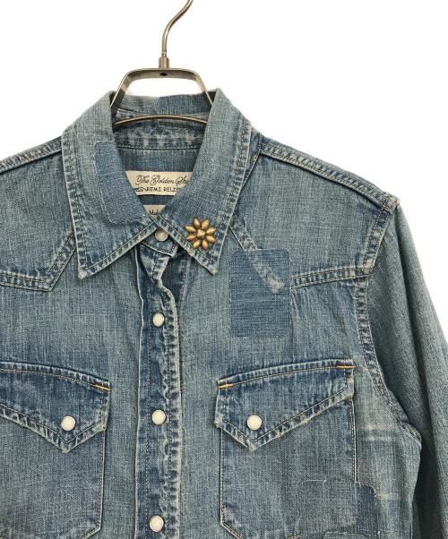 REMI RELIEF（レミレリーフ）REMI RELIEF (レミレリーフ) 加工ウエスタンシャツ ブルー サイズ:Mの古着・服飾アイテム