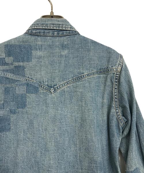 REMI RELIEF（レミレリーフ）REMI RELIEF (レミレリーフ) 加工ウエスタンシャツ ブルー サイズ:Mの古着・服飾アイテム
