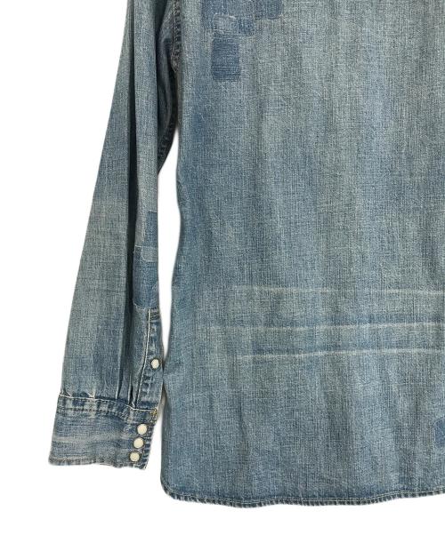 REMI RELIEF（レミレリーフ）REMI RELIEF (レミレリーフ) 加工ウエスタンシャツ ブルー サイズ:Mの古着・服飾アイテム