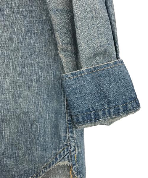 REMI RELIEF（レミレリーフ）REMI RELIEF (レミレリーフ) 加工ウエスタンシャツ ブルー サイズ:Mの古着・服飾アイテム