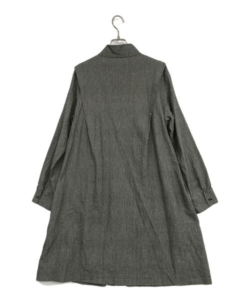 GIANNI LO GIUDICE（ジャンニ ロ ジュディチェ）GIANNI LO GIUDICE (ジャンニ ロ ジュディチェ) 先染めストライプロングブラウス グレー サイズ:40の古着・服飾アイテム