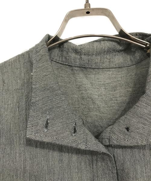 GIANNI LO GIUDICE（ジャンニ ロ ジュディチェ）GIANNI LO GIUDICE (ジャンニ ロ ジュディチェ) 先染めストライプロングブラウス グレー サイズ:40の古着・服飾アイテム