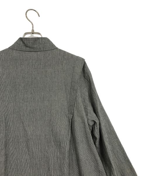 GIANNI LO GIUDICE（ジャンニ ロ ジュディチェ）GIANNI LO GIUDICE (ジャンニ ロ ジュディチェ) 先染めストライプロングブラウス グレー サイズ:40の古着・服飾アイテム