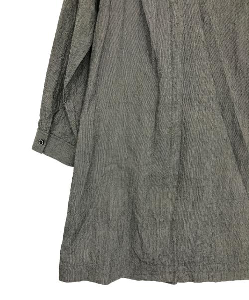 GIANNI LO GIUDICE（ジャンニ ロ ジュディチェ）GIANNI LO GIUDICE (ジャンニ ロ ジュディチェ) 先染めストライプロングブラウス グレー サイズ:40の古着・服飾アイテム