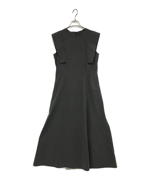 PLST（プラステ）PLST (プラステ) ハイストレッチナイロンフレアワンピース グレー サイズ:Mの古着・服飾アイテム