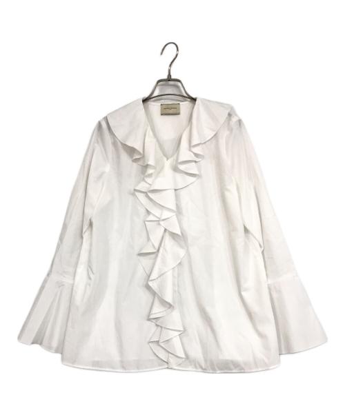 UNITED ARROWS（ユナイテッドアローズ）UNITED ARROWS (ユナイテッドアローズ) ラッフルフリル ブラウス ホワイト サイズ:FREEの古着・服飾アイテム