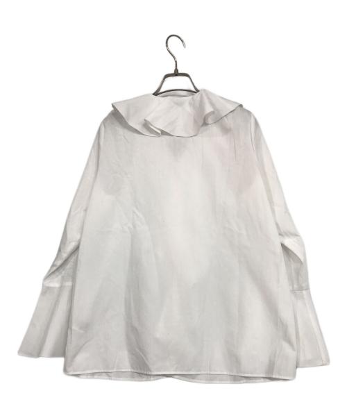 UNITED ARROWS（ユナイテッドアローズ）UNITED ARROWS (ユナイテッドアローズ) ラッフルフリル ブラウス ホワイト サイズ:FREEの古着・服飾アイテム
