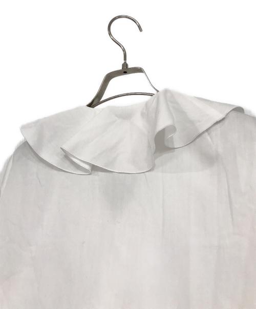 UNITED ARROWS（ユナイテッドアローズ）UNITED ARROWS (ユナイテッドアローズ) ラッフルフリル ブラウス ホワイト サイズ:FREEの古着・服飾アイテム