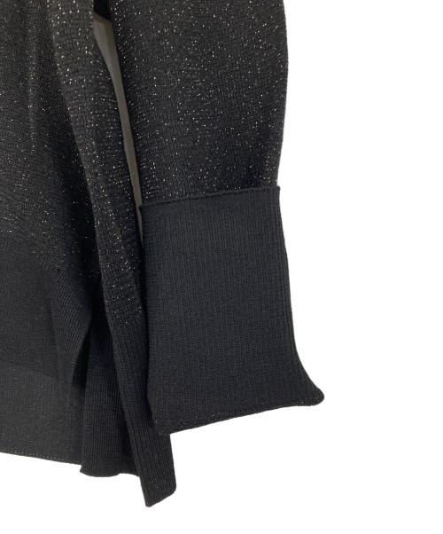 green label relaxing（グリーンレーベルリラクシング）green label relaxing (グリーンレーベルリラクシング) ミラノリブ ラメ Vネック ニット カーディガン ブラック サイズ:表記無しの古着・服飾アイテム