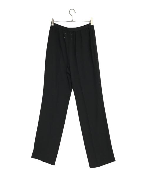 Maison Margiela 4（メゾンマルジェラ 4）Maison Margiela 4 (メゾンマルジェラ 4) ウエストリブ センタープレス ギャザーテーパードスラックスパンツ ブラック サイズ:44の古着・服飾アイテム