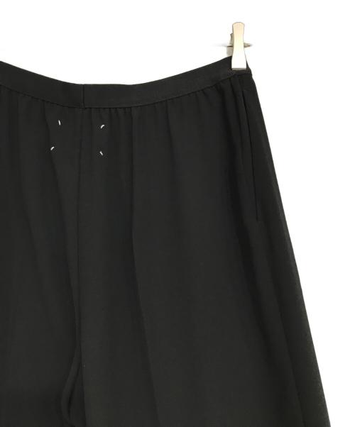 Maison Margiela 4（メゾンマルジェラ 4）Maison Margiela 4 (メゾンマルジェラ 4) ウエストリブ センタープレス ギャザーテーパードスラックスパンツ ブラック サイズ:44の古着・服飾アイテム