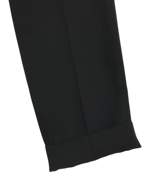 Maison Margiela 4（メゾンマルジェラ 4）Maison Margiela 4 (メゾンマルジェラ 4) ウエストリブ センタープレス ギャザーテーパードスラックスパンツ ブラック サイズ:44の古着・服飾アイテム