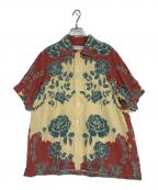 not lonelyノット ロンリー）の古着「ローズレーヨンシャツ」｜イエロー