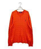 POLO RALPH LAURENポロ・ラルフローレン）の古着「ケーブルニット」｜オレンジ