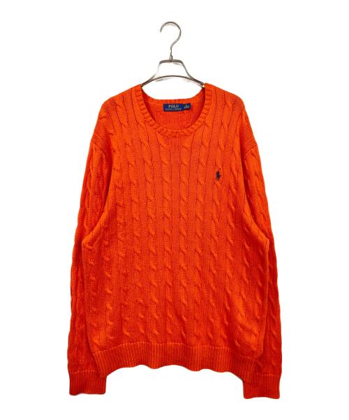 POLO RALPH LAUREN（ポロ・ラルフローレン）POLO RALPH LAUREN (ポロ・ラルフローレン) ケーブルニット オレンジ サイズ:XLの古着・服飾アイテム