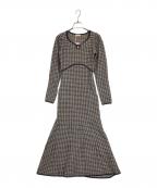 Resexxyリゼクシー）の古着「バイカラーツイードニットワンピース」｜ネイビー