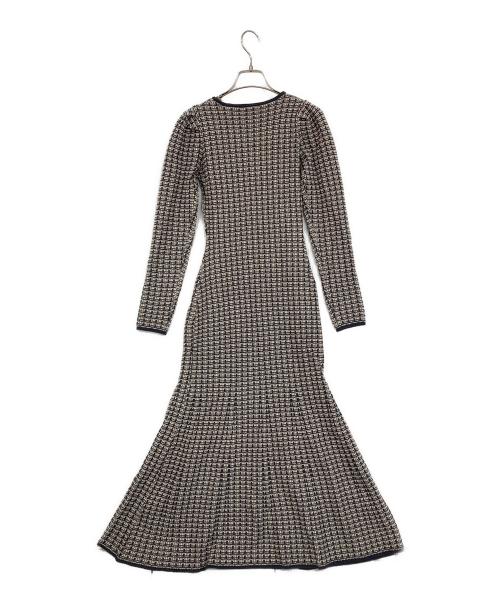 Resexxy（リゼクシー）Resexxy (リゼクシー) バイカラーツイードニットワンピース ネイビー サイズ:SIZE Fの古着・服飾アイテム