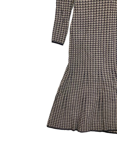 Resexxy（リゼクシー）Resexxy (リゼクシー) バイカラーツイードニットワンピース ネイビー サイズ:SIZE Fの古着・服飾アイテム