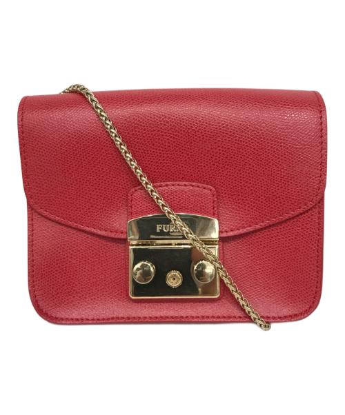 FURLA（フルラ）FURLA (フルラ) メトロポリスチェーンショルダーバッグ レッドの古着・服飾アイテム