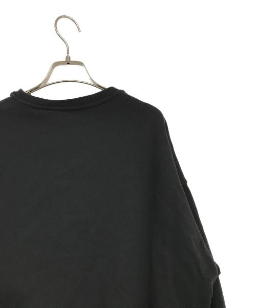 N°21（ヌメロヴェントゥーノ）N°21 (ヌメロヴェントゥーロ) ロゴクルーネックスウェット ブラック サイズ:36の古着・服飾アイテム